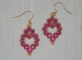 Hand-Stitched Pink Crystal and Pearl Dangles