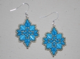 Hand-stitched Turquoise and Silver Chandeliers