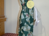 Wine Cover/Bag  Green Ribbon, white drawstring