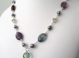 Amethyst, Crystal and Pearl Necklace