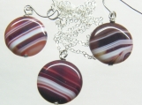 Sardonyx Necklace /Earring Set on a sterling silver chain