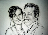 Special Anniversary Gift Pencil Portrait from Your Photos 