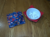 Americana hearts / red Bowl cozies set of 2 