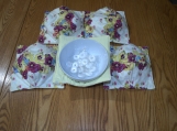 Floral Pansy Print / yellow Bowl Cozies set of 2  