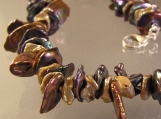 Brown and Gold Keishi Pearl Chip Necklace