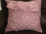 Beautiful Pink and white polka dot cushion