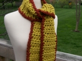 Saffron & Mahoghany Crocheted Scarf
