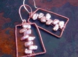 catROCKS ABACUS Keishi Pearls and Copper Earrings