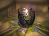 ENCHANTING HAND PAINTED "BELLA BLUE" LEAD FREE CANDLE HOLDER