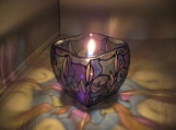 ENCHANTING HAND PAINTED "TAHITI" LEAD FREE CANDLE HOLDER