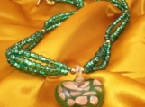 Green with Envy Glass Heart Necklace