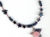 Hematite Stars and Rhodonite Healing Necklace