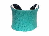 Polished Stingray Silver Lined Cuff in Aqua