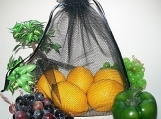 NEW..BLACK...4 REUSABLE PRODUCE BAGS......DOUBLE THICK 