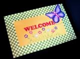 Cheerful Butterfly Welcome Mat / Floorcloth