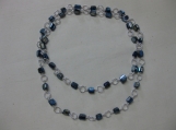 Mother of Pearl and Silver Blue Necklace 