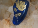 Recycled-Upcycled Glass Pendant with Gold Rose