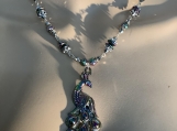 pmc Rainbow titanium peacock necklace earring set 6