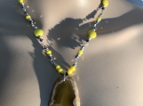 pmc Silver yellow agate,crystal necklace earring set 5