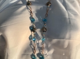 Pmc Aqua rosegold necklace earring set 15