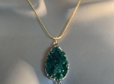 Pmc gold  emerald crystal green druzy,necklace earring set 20