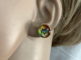 Pmc Gold Multicolor cat stud earrings free shipping 5