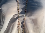 Pmc Gold pale pink long crystal necklace 18