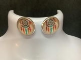 Pmc Beige,turquoise dreamcatcher stud earrings 30