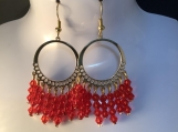 Pmc Gold red crystal chandelier earrings 21