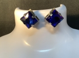 Pmc Royal blue square rhinestone stud earrings free shipping 11