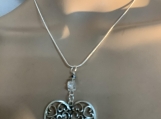 Pmc Silver heart necklace earring set 30