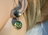 Pmc Yellow green dream catcher earrings 29