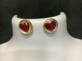 Pmc Gold red heart valentines stud earrings 49