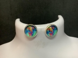 Pmc Silver multicolor elephant stud earrings 44