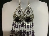 Pmc Silver purple crystal chandelier earrings 51