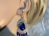 Pmc Silver royal blue chandelier earrings 52
