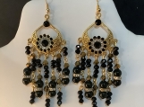 Pmc Gold black crystal chandelier earrings 67