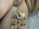 Pmc Gold clear crystal chandelier earrings 66