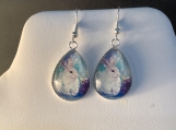 Pmc Silver rabbit bunny Easter earrings 60