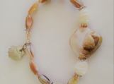 Shell Stretch Bracelet with Fresh Water Pearls