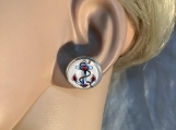 PMC Red white blue anchor stud earrings 73