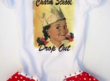 CHARM SCHOOL DROP OUT - Size nb up to 24 mos u choose - VINTAGE STYLE RUFFLED ONESIE
