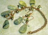 Forest Canopy - Serpentine Pearl Necklace and Earrings Set - Witchery