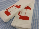French Press Kitchen Towel Set - Red