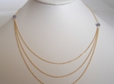 Triple the trouble - Rare Tanzanite faceted roundele 3 strands gold filled necklace