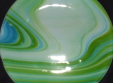 Green Blue Swirl Fused Plate