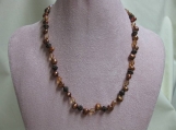 Peach Crystal and Copper Pearl Necklace