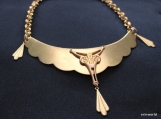 Art deco egyptian style pure brass choker - stunning!