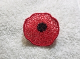 Embroidered Poppy Pin