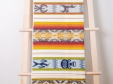 Traditional Hand-Woven Table Runner / Tablecloth for Two / Wall Decor (cr??me et or)